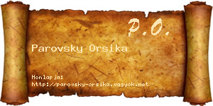 Parovsky Orsika névjegykártya